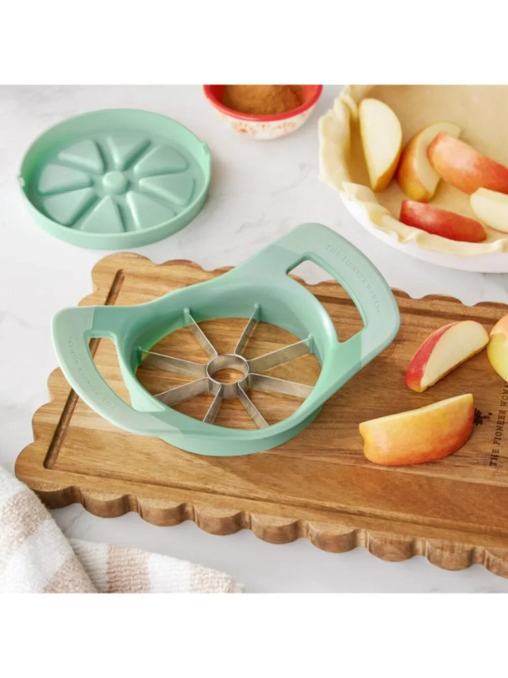 The Pioneer Woman Home Green Stainless Steel Greyed Jade Apple Slicer Corer
